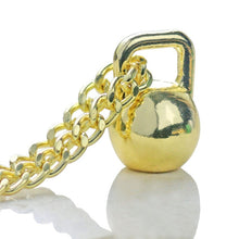 Load image into Gallery viewer, Kettlebell Pendant Necklace Black Stainless Steel Chain Weight Lifting Fitness Hippie Power Necklace Men Workout Jewelry