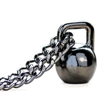 Load image into Gallery viewer, Kettlebell Pendant Necklace Black Stainless Steel Chain Weight Lifting Fitness Hippie Power Necklace Men Workout Jewelry