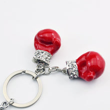Load image into Gallery viewer, NEW Boxing Gloves Keychains Men Solid Alloys Drawing Pattern Metal Silver Plated Sports Key Rings Keys Gfit For Love Wholesale