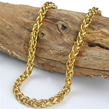 Load image into Gallery viewer, Flat Box Chain Necklaces Men Stainless Steel Gold Cool Link Chain Necklace Hippie Men Hip Hop Jewelry Party Fathers Day Gift