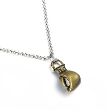 Load image into Gallery viewer, Silver golden mini boxing glove pendant necklace men women Trendy sporty power suspension keychain locksmith trinket jewelry