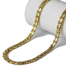 Load image into Gallery viewer, Flat Box Chain Necklaces Men Stainless Steel Gold Cool Link Chain Necklace Hippie Men Hip Hop Jewelry Party Fathers Day Gift