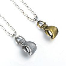 Load image into Gallery viewer, Silver golden mini boxing glove pendant necklace men women Trendy sporty power suspension keychain locksmith trinket jewelry